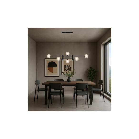 TYSON PE06-BKFRT - TYSON 6 LIGHT PENDANT BLACK - TYSON PE06-BKFRT