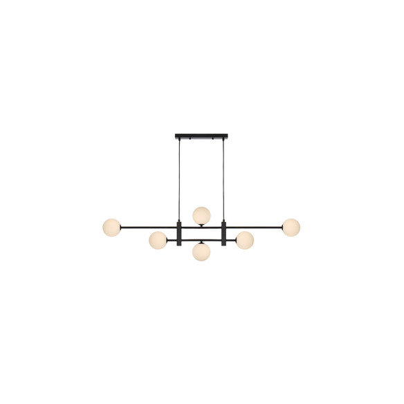 TYSON PE06-BKOM - TYSON 6 LIGHT PENDANT BLACK - Opal Matt
