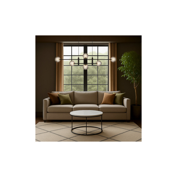 TYSON PE06-BKSMT - TYSON 6 LIGHT PENDANT BLACK - TYSON PE06-BKSMT