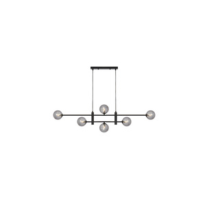 TYSON PE06-BKSM - TYSON 6 LIGHT PENDANT BLACK - SmokeTYSON PE06-BKSM