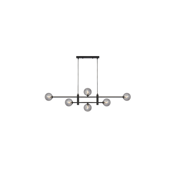 TYSON PE06-BKSM - TYSON 6 LIGHT PENDANT BLACK - Smoke