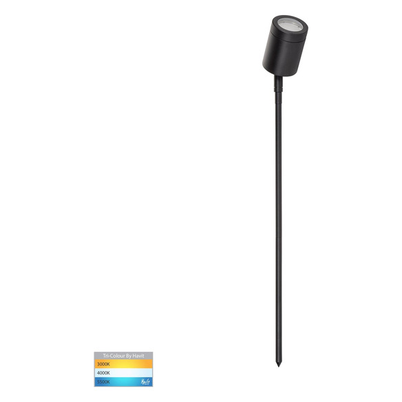 HV1401T-BLK - HV1401T-Black - Pointe 316 Stainless Steel Black TRI Colour LED Garden Spike Light