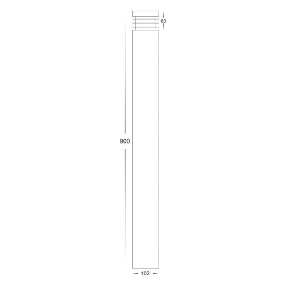 HV1608T-BLK-240V - HV1608T-Black - Maxi 900 Black TRI Colour LED Bollard Light