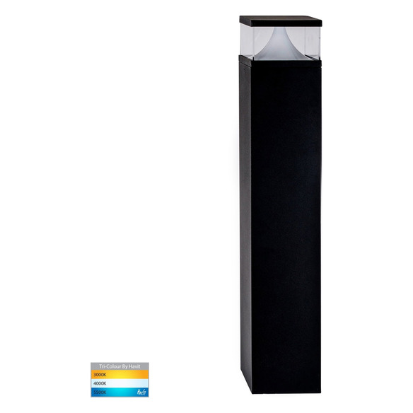 HV1628T-BLK-240V-SQ - Divad 600mm Black Square LED Bollard Light