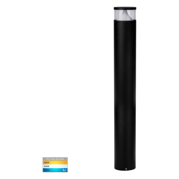 HV1629T-BLK-240V-RND - Divad 1000mm Black LED Bollard Light