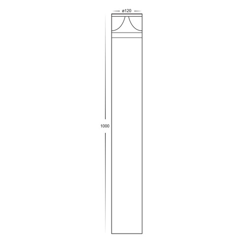 HV1629T-BLK-24V-RND - Divad 1000mm Black LED HV1629T-BLK-24V-RND