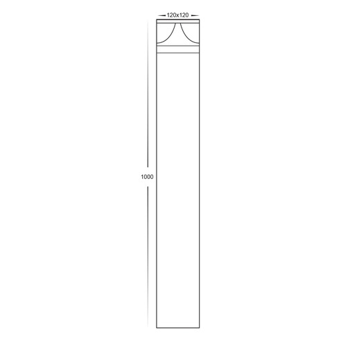 HV1629T-BLK-24V-SQ - Divad 1000mm Black Square HV1629T-BLK-24V-SQ