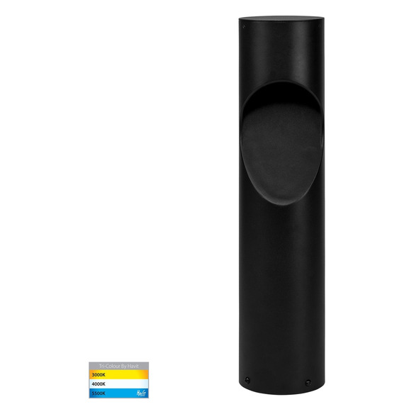 HV1630T-BLK-240V-RND - HV1630T-Black-240V-Round | HV1630T-Black-24V-Round- Fedor Round Aluminium Black Tri Colour LED Bollard...