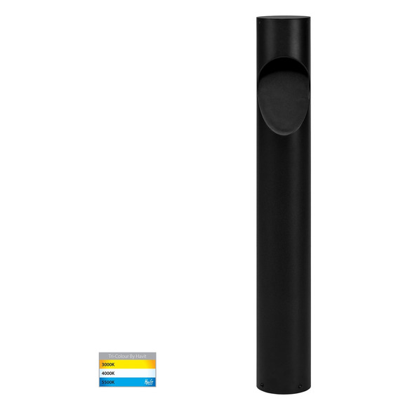 HV1631T-BLK-240V-RND - HV1631T-Black-240V-Round | HV1631T-Black-24V-Round - Fedor Round Aluminium Black Tri Colour LED Bollar...