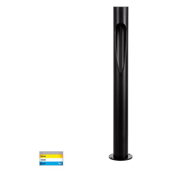 HV1660T-BLK-240V - Fedor Aluminium Black 600mm Round LED Bollard Lights 