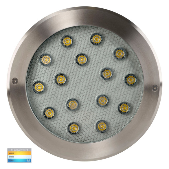 HV1845T - Split 316 Stainless Steel TRI Colour 18W LED Inground Light