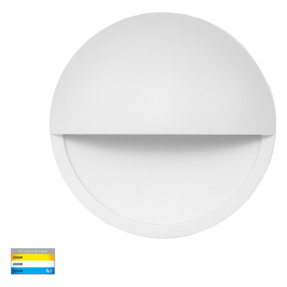 HV2928T-WHT-240V - Veko White Step Lights with Eyelid