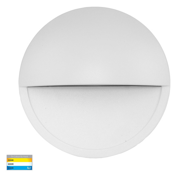 HV2929T-WHT-240V - Veko White Step Lights with Eyelid