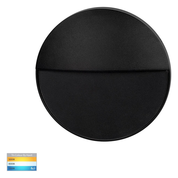 HV3268T-BLK-12V-RND - HV3268T-Black-12V-Round - Fino Black Round LED Outdoor Step Light