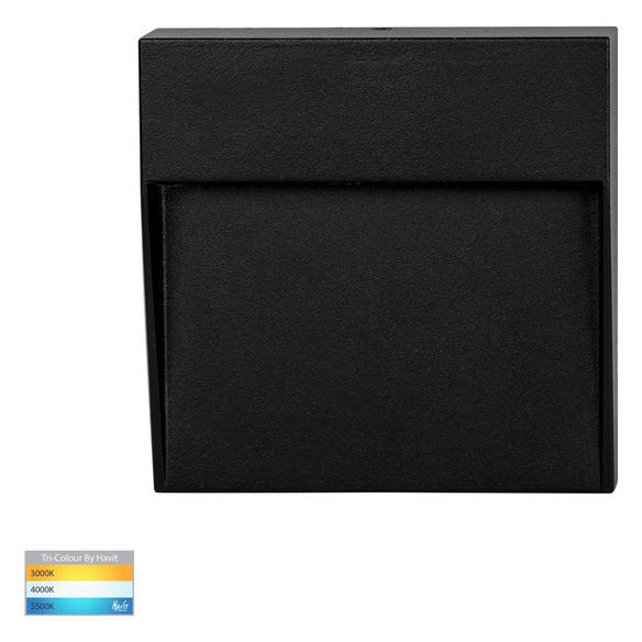 HV3268T-BLK-12V-SQ - HV3268T-Black-12V-Square - Fino Black Square LED Outdoor Step Light