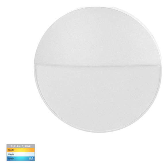 HV3268T-WHT-12V-RND - HV3268T-White-12V-Round - Fino White Round LED Outdoor Step Light