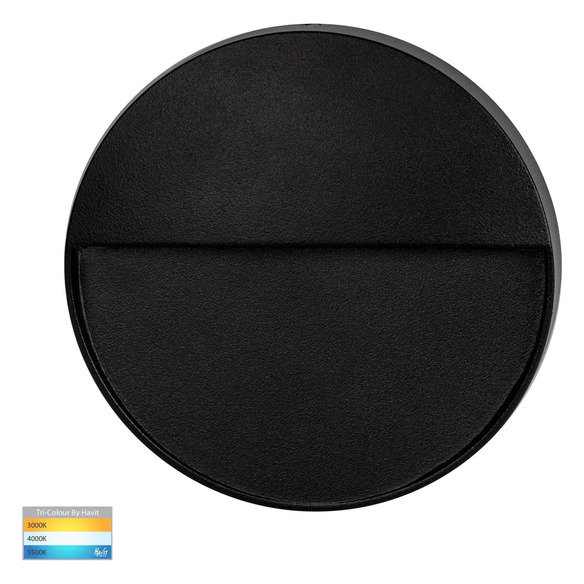 HV3269T-BLK-12V-RND - HV3269T-Black-12V-Round - Fino Black Round LED Outdoor Step Light
