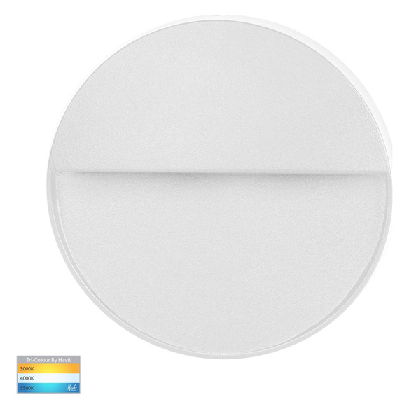 HV3269T-WHT-12V-RND - HV3269T-White-12V-Round - Fino White Round LED Outdoor Step Light