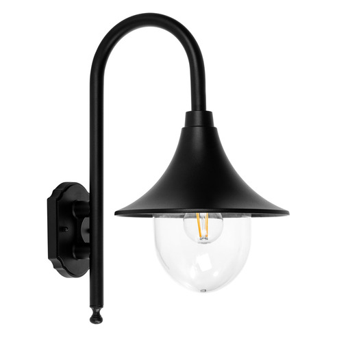 HV3554W-BLK - Hove Aluminium Black Coach Wall HV3554W-BLK