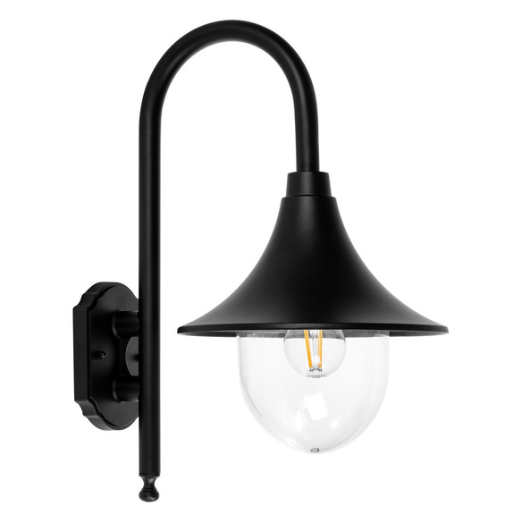 HV3554W-BLK - Hove Aluminium Black Coach Wall HV3554W-BLK