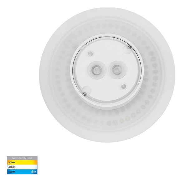 HV3591T-WHT - HV3591T-White- Halo White TRI Colour LED Wall Light