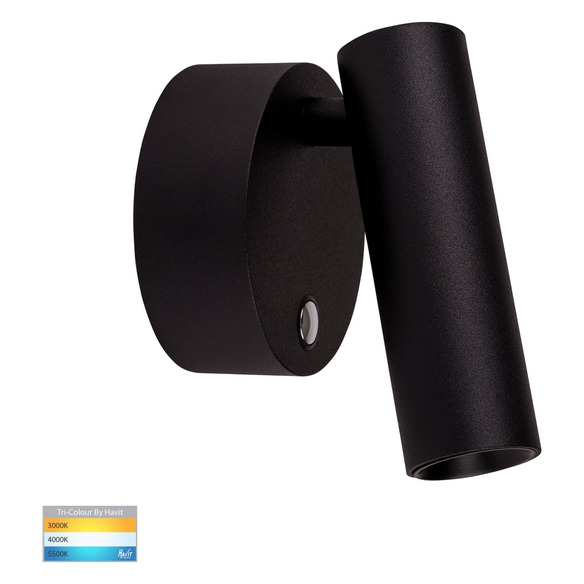 HV3689T-BLK - HV3689T-Black - Lesen Black Single Adjustable Wall Light