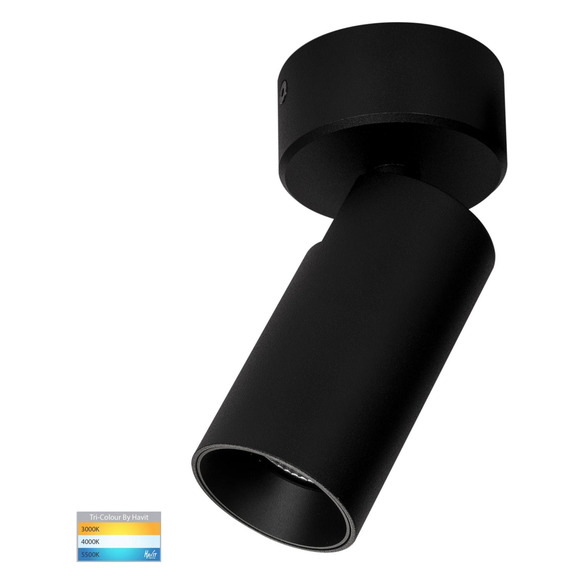 HV4002T-1-BLK - HV4002T-1-Black - Revo Black 1 Light TRI Colour LED Spot Light