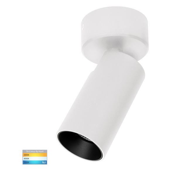 HV4002T-1-WHT - HV4002T-1-White - Revo White 1 Light TRI Colour LED Spot Light