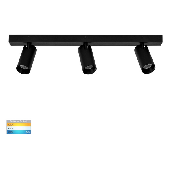 HV4002T-3-BLK - HV4002T-3-Black - Revo Black 3 Light TRI Colour LED Bar Light