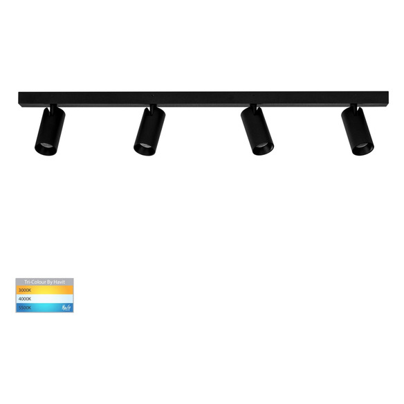 HV4002T-4-BLK - HV4002T-4-Black - Revo Black 4 Light TRI Colour Bar Light