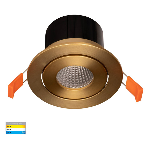 HV5512T-BR - Prime Brass Coloured Tilt LED Downlight