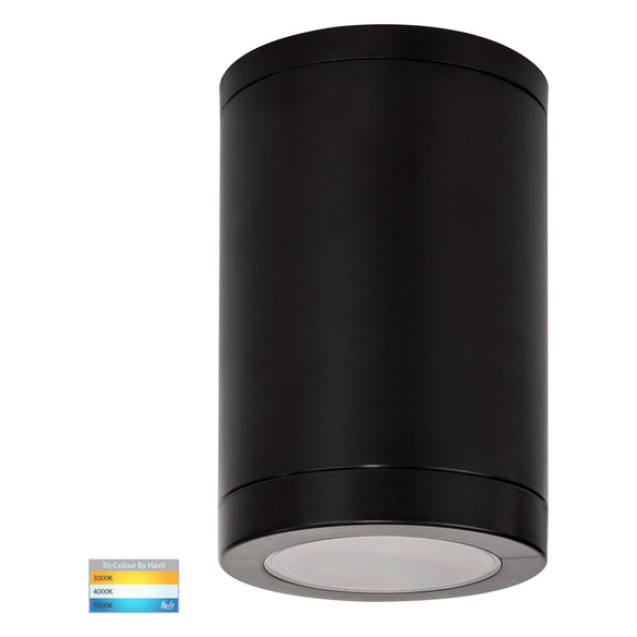 HV5832T-BLK - HV5832T-Black - Lexan Black 9in1 Surface Mounted GU10 LED Downlight