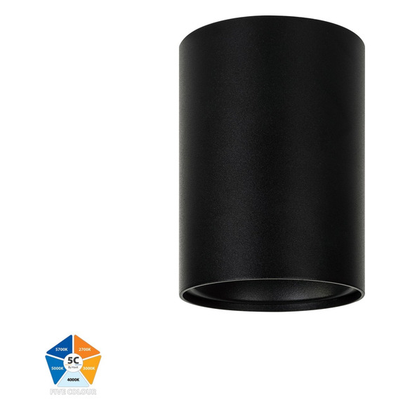 HV5842S-BLK-12V - Nella Black 12W Surface Mounted LED Downlight