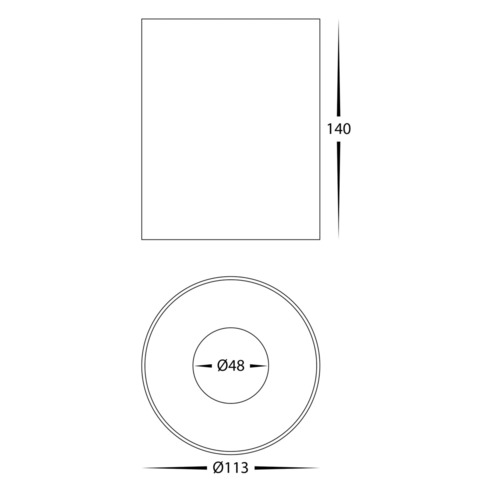 HV5843S-BLK-12V - Nella Black 18W Surface Mounted HV5843S-BLK-12V