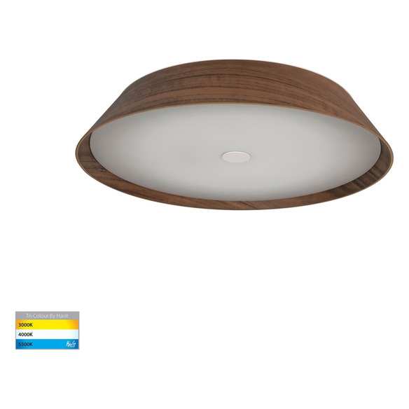 HV5872T - Noyer Walnut Timber 420mm Ceiling Mounted LED Oyster