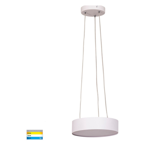 HV5892T-WHT-PDT - HV5892T-White-PDT - Nella 220mm White 20W Round Pendant