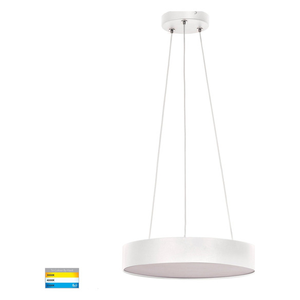 HV5893T-WHT-PDT - HV5893T-White-PDT - Nella 320mm White 30W Round Pendant
