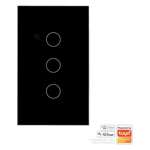 HV9210-3 - Wifi 3 Gang Black Wall SwitchHV9210-3