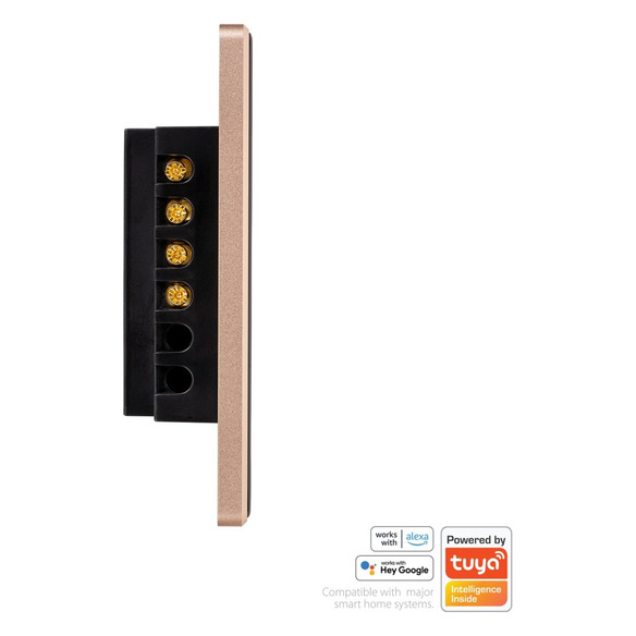 HV9220-2 - Wifi 2 Gang Black with Gold Trim Wall HV9220-2