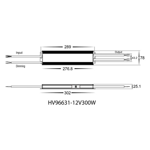 HV96631-24V300W - 300W Dali 2 + Push Dim Dimmable HV96631-24V300W