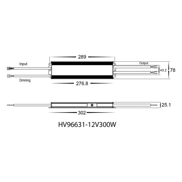 HV96631-24V300W - 300W Dali 2 + Push Dim Dimmable HV96631-24V300W