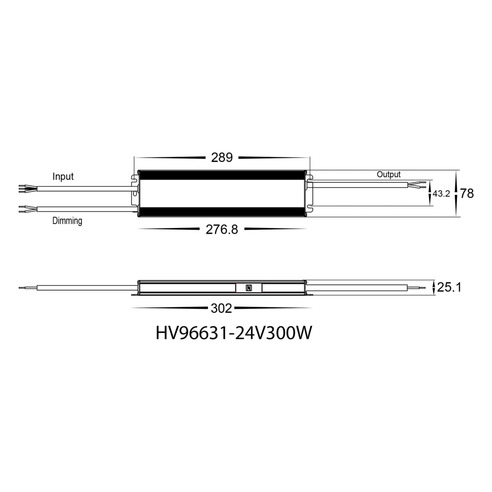 HV96631-24V300W - 300W Dali 2 + Push Dim Dimmable HV96631-24V300W