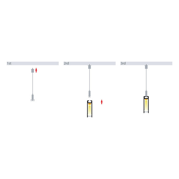 HV9693-1045-WHT-EC - HV9693-1045-White - Suspended White Aluminium Profile