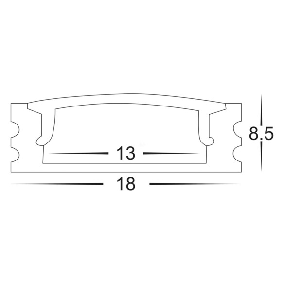 HV9693-1707-EC - HV9693-1707 - Shallow Square Aluminium Profile
