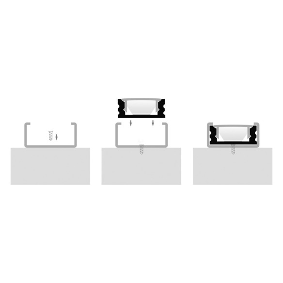 HV9693-1707-MC - White Shallow Square Aluminium Profile