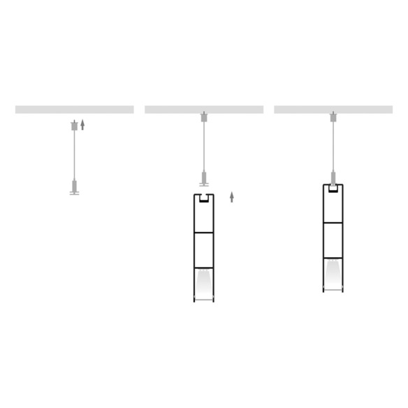 HV9693-1896-SD - Suspended Black Aluminium ProfileHV9693-1896-SD