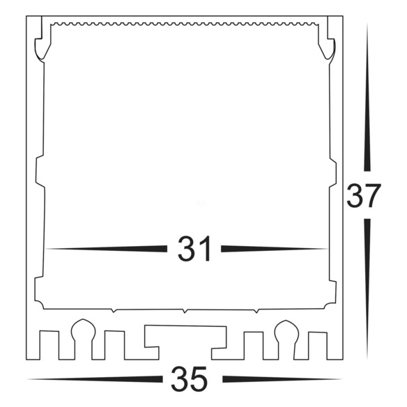 HV9693-3537-JOINER - Black Deep Square Aluminium Profile