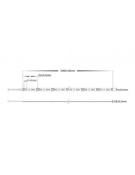 HV9734-IP20-240-5K - 14.4W IP20 Micro LED Strip HV9734-IP20-240-5K