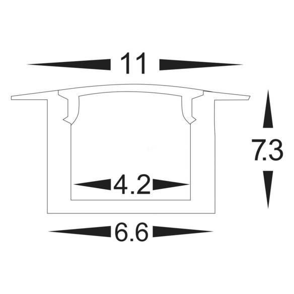 HV9695-1107-EC - HV9695-1107 - Micro Aluminium Recessed Profile