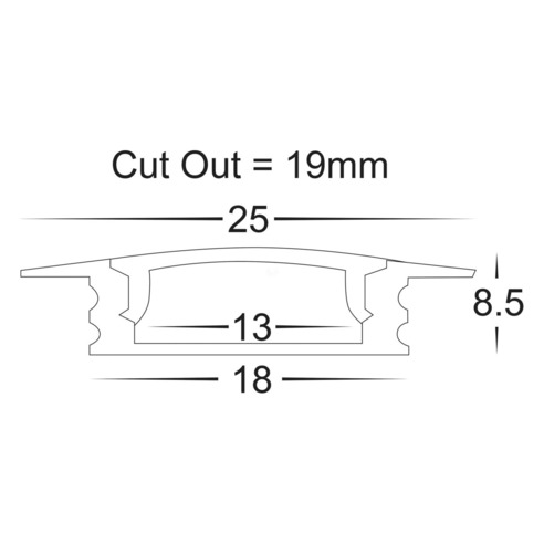 HV9695-2507-MC - White Shallow Square Winged HV9695-2507-MC
